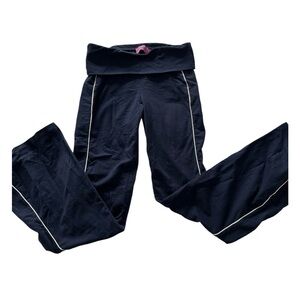 Edikted 2 pairs -foldover leggings, navy with stripe and grey small